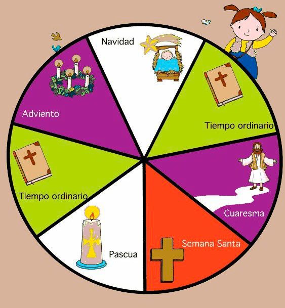 Calendario liturgico para niños Calendario liturgico para niñas Calendario liturgico infantil